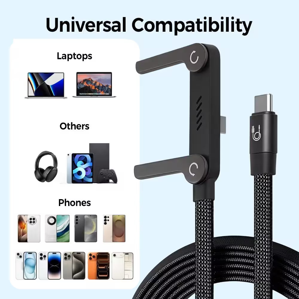240W Ultra-Fast Type-C Cable with Adjustable Phone Stand - KATRADA™