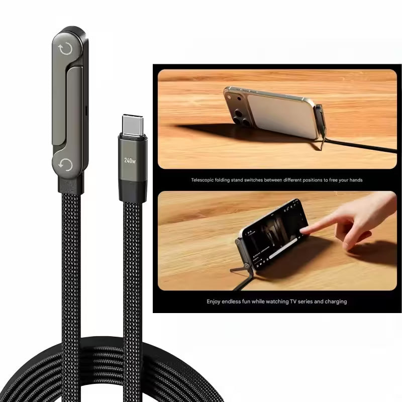 240W Ultra-Fast Type-C Cable with Adjustable Phone Stand - KATRADA™