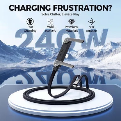 240W Ultra-Fast Type-C Cable with Adjustable Phone Stand - KATRADA™