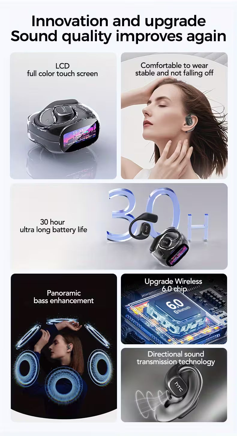 HTC – AI Real-Time Translator Earbuds (134 Languages) | LCD Touch Screen | No Subscriptions Needed - KATRADA™