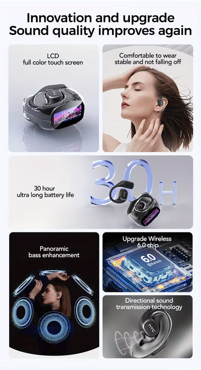 HTC – AI Real-Time Translator Earbuds (134 Languages) | LCD Touch Screen | No Subscriptions Needed - KATRADA™