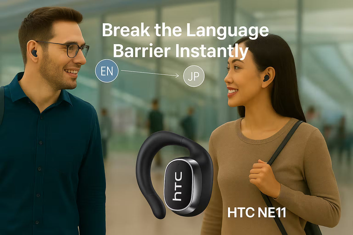 HTC – AI Real-Time Translator Earbuds (134 Languages) | LCD Touch Screen | No Subscriptions Needed - KATRADA™