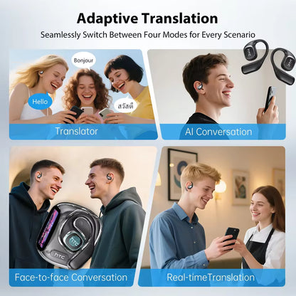 HTC – AI Real-Time Translator Earbuds (134 Languages) | LCD Touch Screen | No Subscriptions Needed - KATRADA™