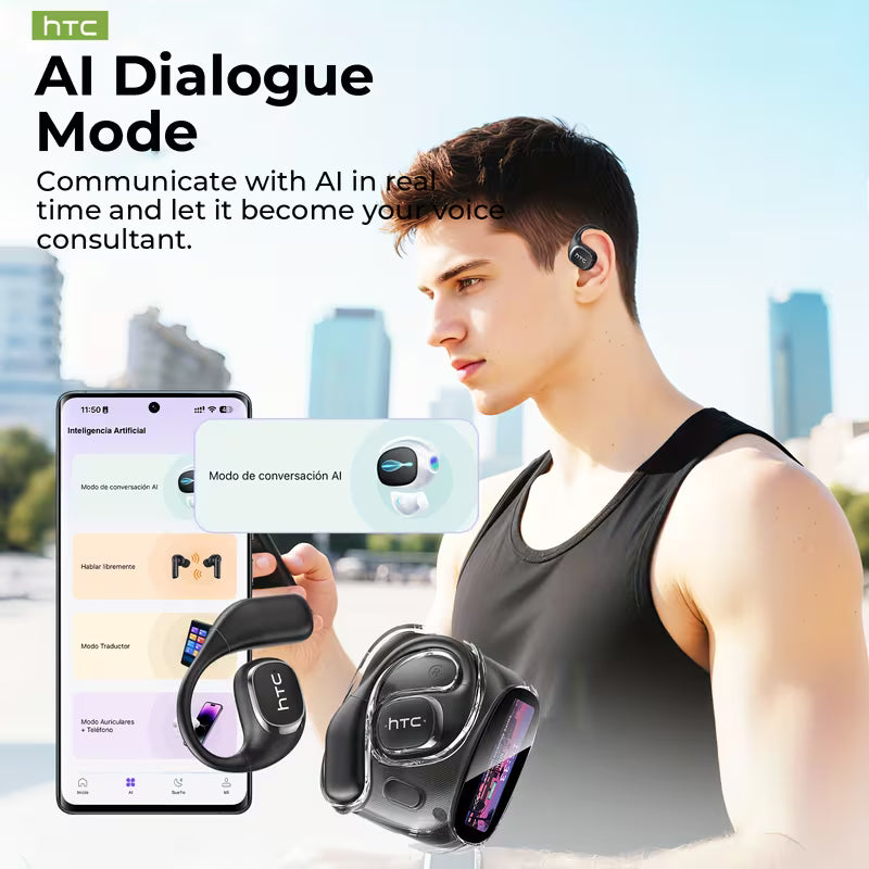 HTC – AI Real-Time Translator Earbuds (134 Languages) | LCD Touch Screen | No Subscriptions Needed - KATRADA™