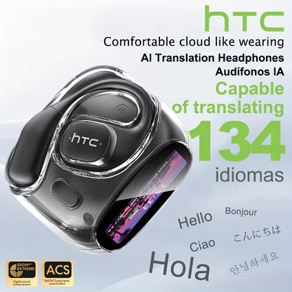 HTC – AI Real-Time Translator Earbuds (134 Languages) | LCD Touch Screen | No Subscriptions Needed - KATRADA™